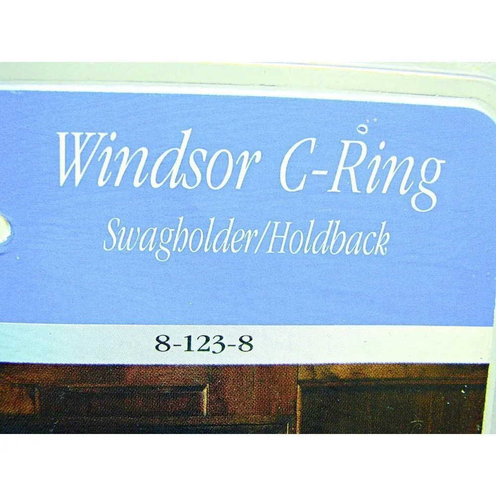 Graber Sensational Curtain Drape Swags Gold Brass Finish Windsor C-Ring One Pair
